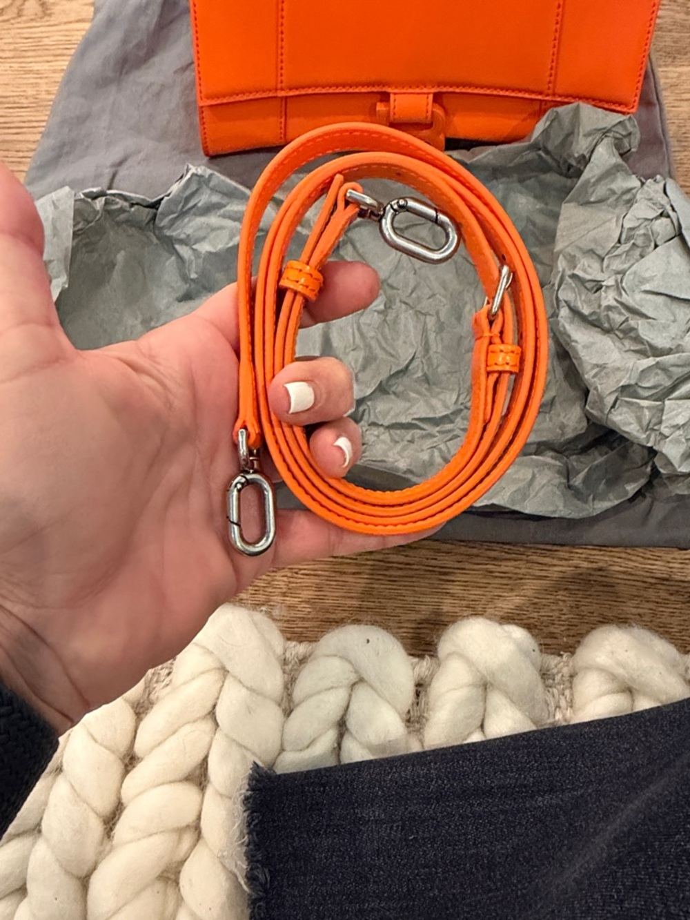 Balenciaga Year of the Tiger Orange Hourglass Small Top-Handle Bag - Picture 2 of 8